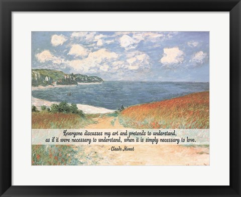 Framed Monet Quote Chemin Dans Les Bles A Pourville Print