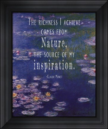 Framed Monet Quote Waterlilies at Giverny Print