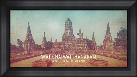 Framed Vintage Wat Chaiwatthanaram, Thailand, Asia Print