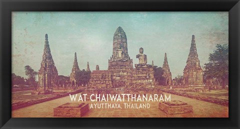 Framed Vintage Wat Chaiwatthanaram, Thailand, Asia Print