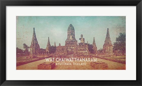 Framed Vintage Wat Chaiwatthanaram, Thailand, Asia Print