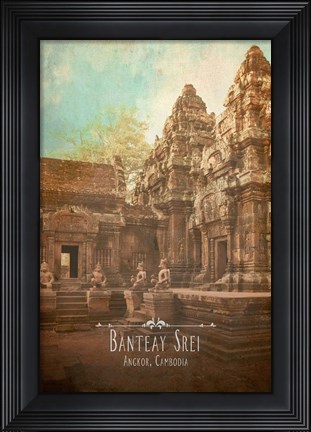 Framed Vintage Banteay Srei, Cambodia, Asia Print