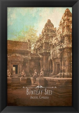 Framed Vintage Banteay Srei, Cambodia, Asia Print