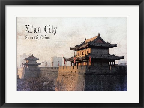 Framed Vintage Xi&#39;an City, China, Asia Print