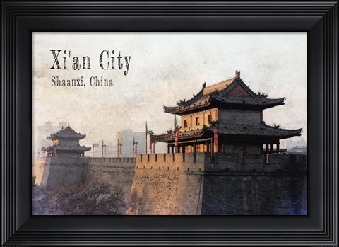 Framed Vintage Xi&#39;an City, China, Asia Print