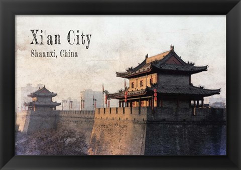 Framed Vintage Xi&#39;an City, China, Asia Print