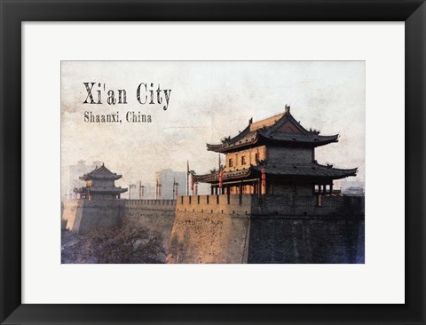 Framed Vintage Xi&#39;an City, China, Asia Print