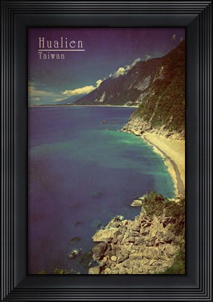 Framed Vintage Hualien Coast, Taiwan, Asia Print