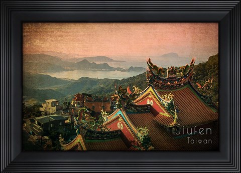 Framed Vintage Jiufen, Taiwan, Asia Print