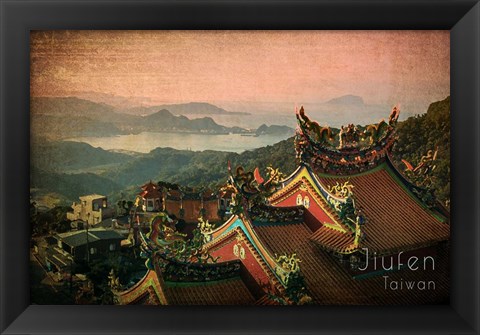 Framed Vintage Jiufen, Taiwan, Asia Print