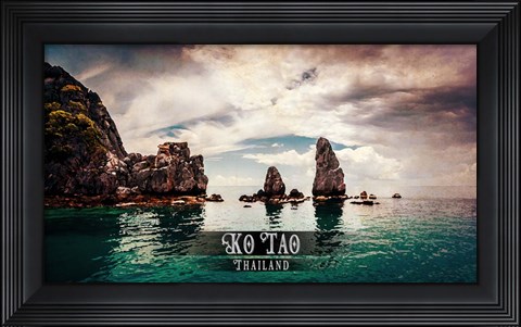 Framed Vintage Ko Tao, Thailand, Asia Print