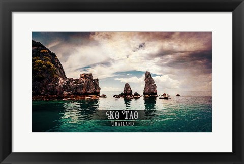 Framed Vintage Ko Tao, Thailand, Asia Print