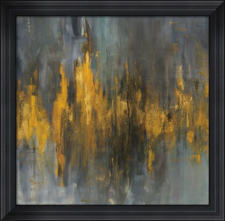 Framed Black and Gold Abstract Print
