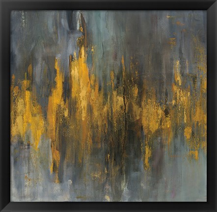 Framed Black and Gold Abstract Print