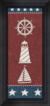 Framed Coastal Americana Panel II Print
