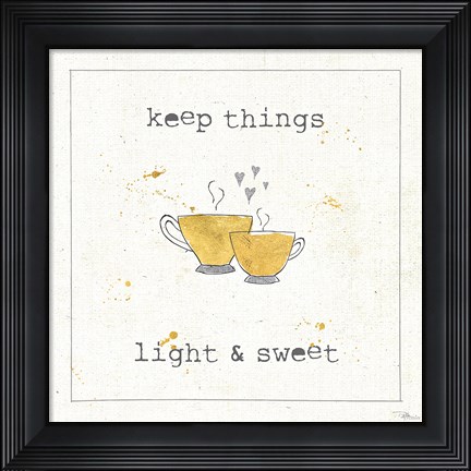 Framed Cuisine Cuties Coffee Hearts Print