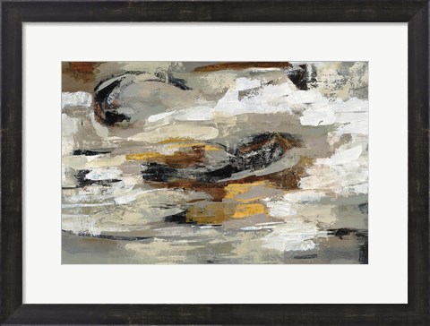 Framed Neutral Abstract Gray Print