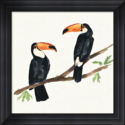 Framed Tropical Fun Bird I Print