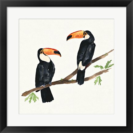 Framed Tropical Fun Bird I Print