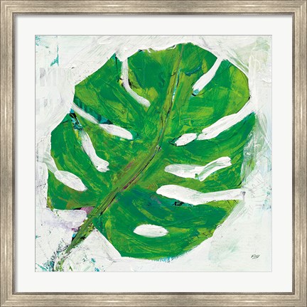 Framed Single Leaf Play on White Print