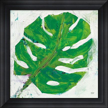 Framed Single Leaf Play on White Print