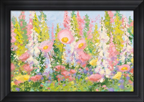 Framed Garden Pastels I Blue Sky Print
