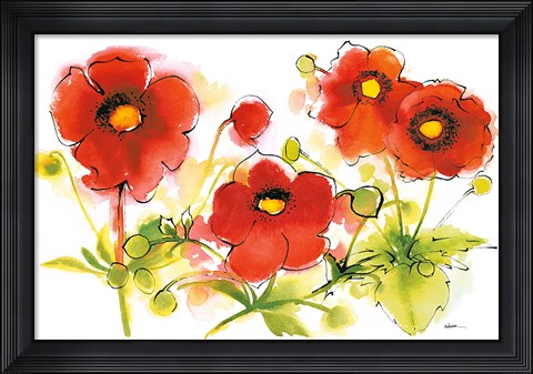 Framed Flores Rojas VI Print