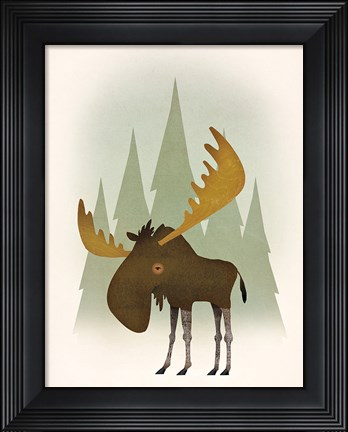 Framed Forest Moose Print
