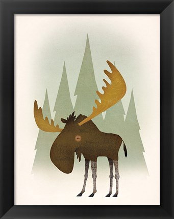 Framed Forest Moose Print