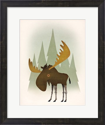 Framed Forest Moose Print