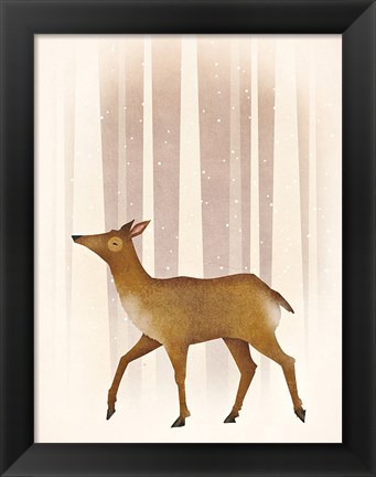 Framed Snowy Doe Print