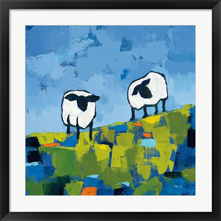 Framed Two Sheep Print