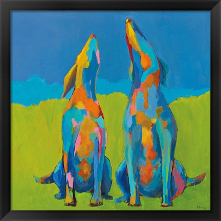 Framed Howling Hounds Print