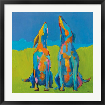 Framed Howling Hounds Print