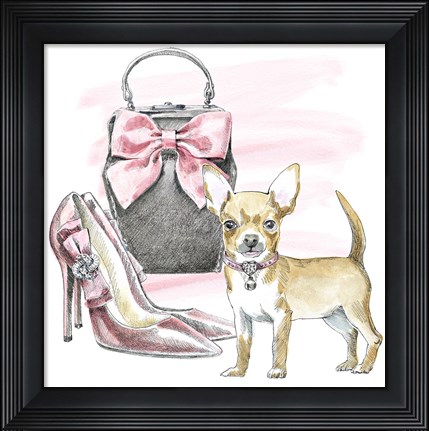 Framed Glamour Pups I Print