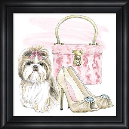 Framed Glamour Pups II Print