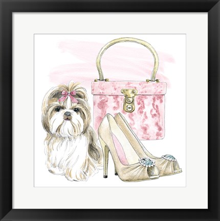 Framed Glamour Pups II Print