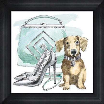 Framed Glamour Pups III Print