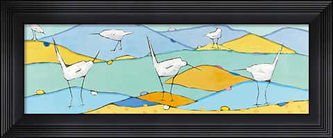 Framed Marsh Egrets I Print