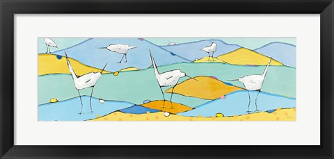 Framed Marsh Egrets I Print