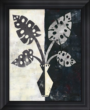Framed Pretty Palms III Neutral Print