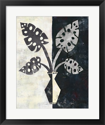 Framed Pretty Palms III Neutral Print