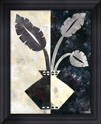 Framed Pretty Palms I Neutral Print