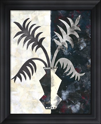 Framed Pretty Palms II Neutral Print