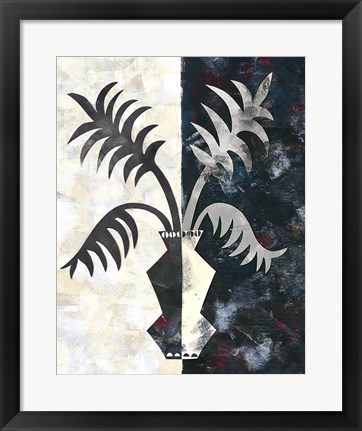Framed Pretty Palms II Neutral Print