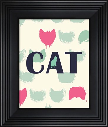 Framed Cat Heads Print