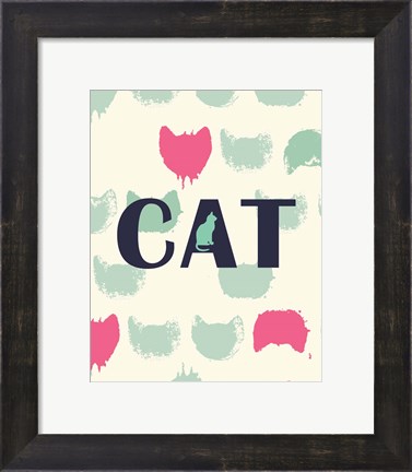 Framed Cat Heads Print