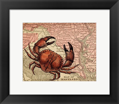 Framed Maryland&#39;s Jumbo Crabs Print