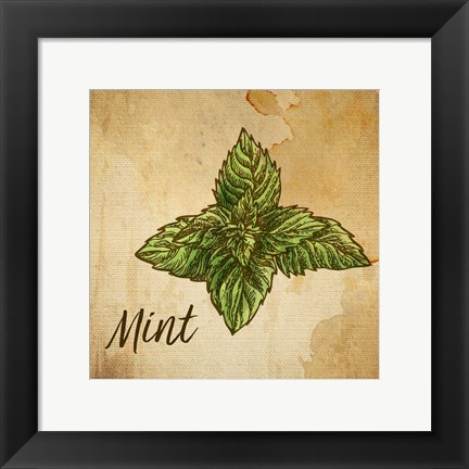 Framed Mint on Burlap Print