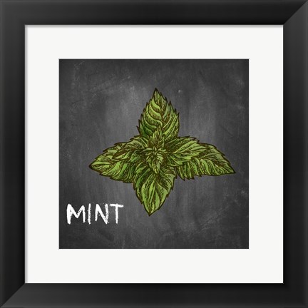 Framed Mint on Chalkboard Print